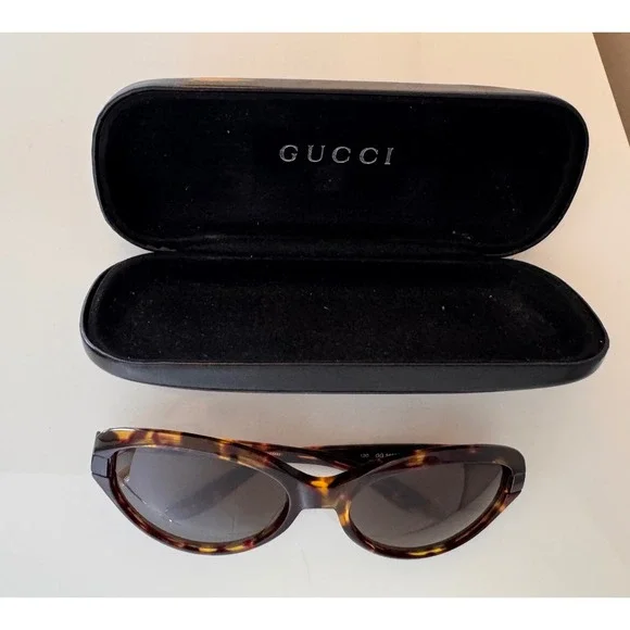 Gucci Vintage Y2K GG2465/S Tortoiseshell Oval Sunglasses Brown Made in Italy - Picture 14 of 16